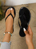 Flat Flip Flops Women Shoes Summer Outdoor Open Toe Slippers, Leopard, Spring Autumn New Woven Roman Style Sandals Suitable For Dress, Beach, White